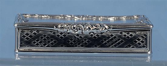 A William IV Scottish silver snuff box, by James Naismith, Length 78mm Weight: 3.5oz/111grms.